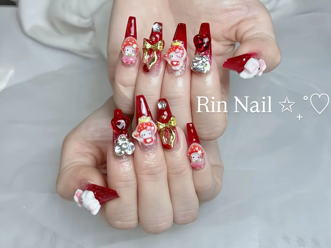 ネイル チークネイル フラッシュネイル フラワーネイル フットネイル ジェルネイル ハンドネイル Rin Nail Shinokuboのネイルデザイン