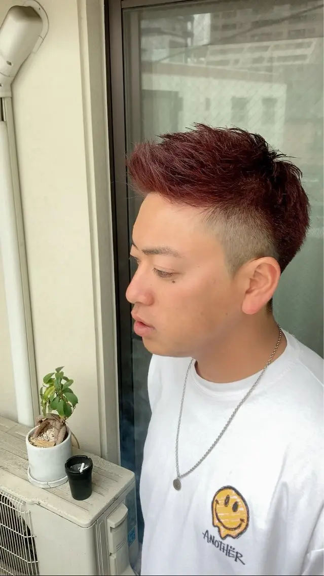 ショート メンズ メンズベリーショート ベリーショート ピンクブラウン ショートヘア カット ヘアカラー 完全個室マンツーマン メンズサロン草野貴樹のヘアスタイル