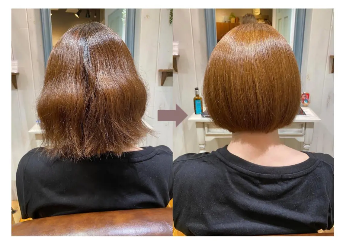 ミディアム 髪質改善 縮毛矯正 縮毛矯正⭐️ TAKAHIROのヘアスタイル