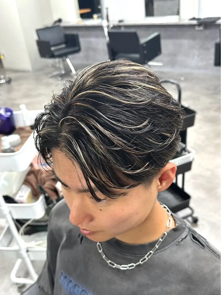 カラー パーマ メンズ 【縮毛矯正】 璃音のヘアスタイル