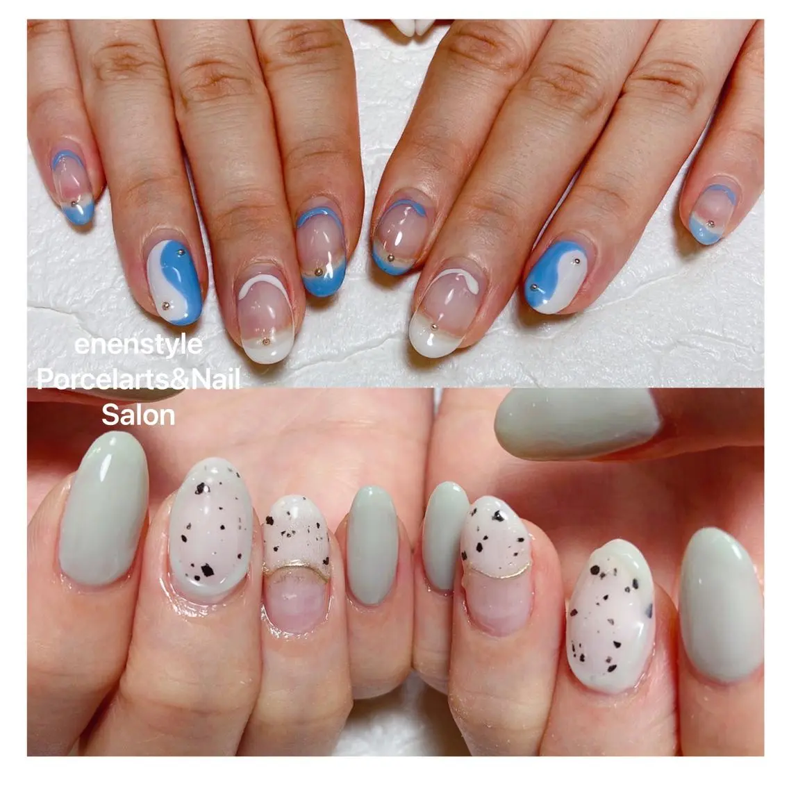 ミディアム ネイル ハンドネイル 🐾enen style 🐾のネイルデザイン