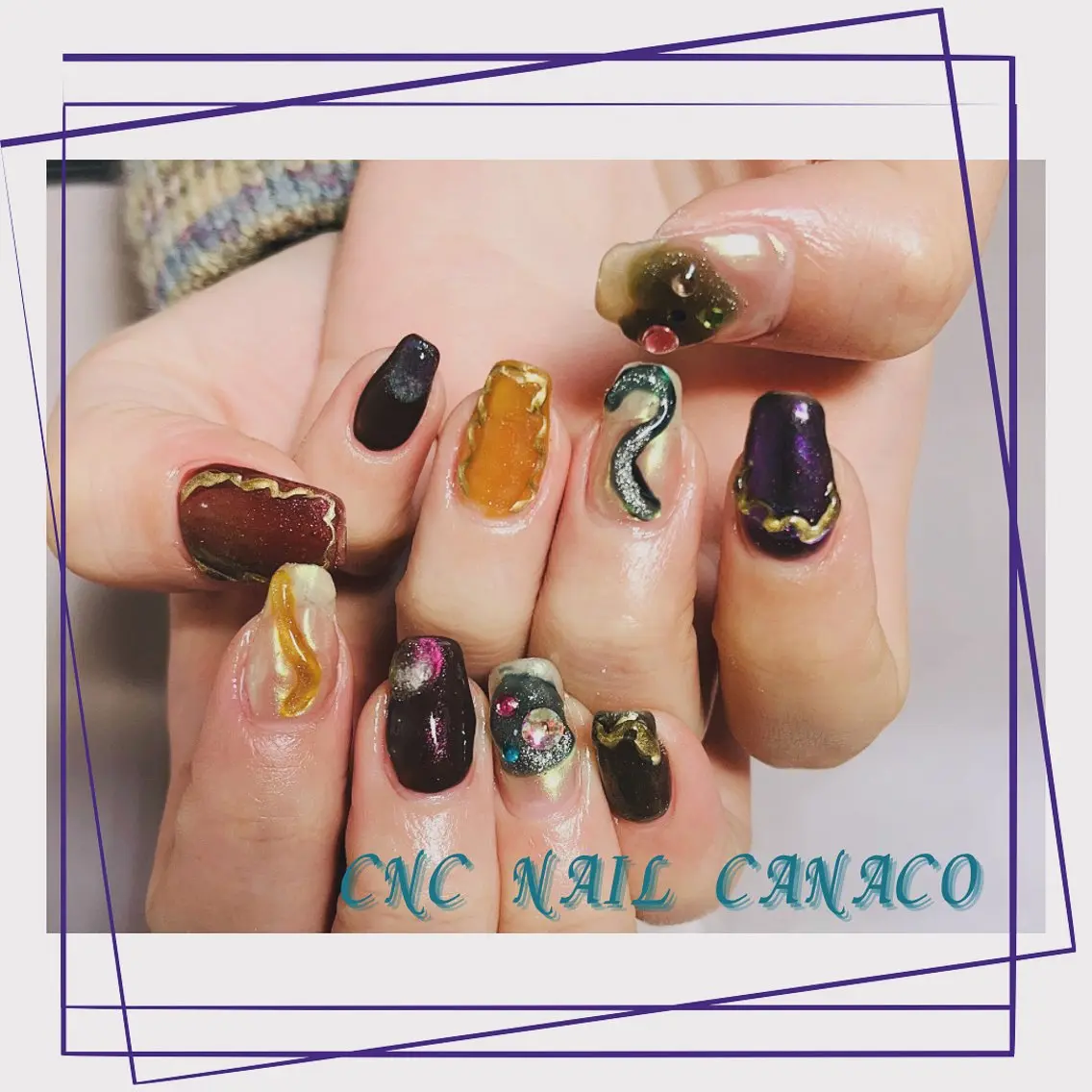 ネイル アートネイル マグネットネイル ミラーネイル 持ち込み ストーンネイル ハンドネイル ハンドケア ベテランネイル cnc nailのネイルデザイン