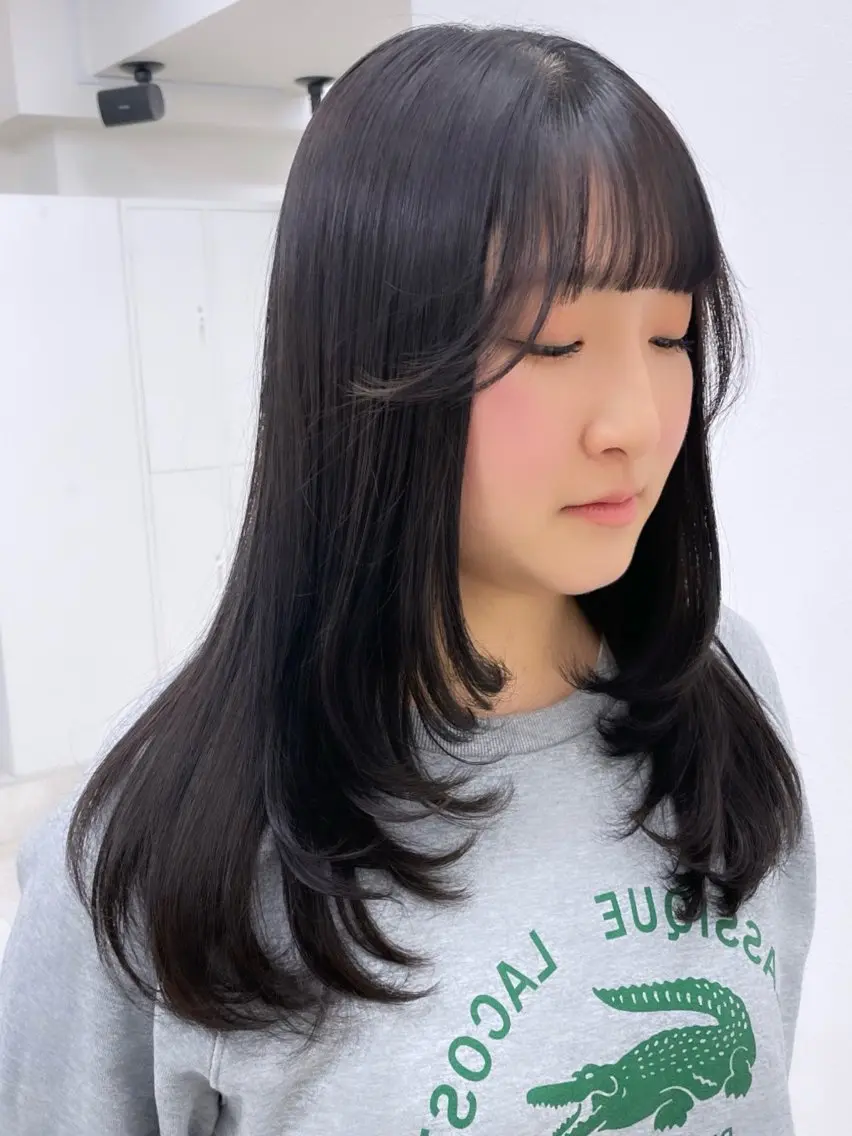 ロング カット ヘアカラー トリートメント ウルフカット/ボブ りなのヘアスタイル