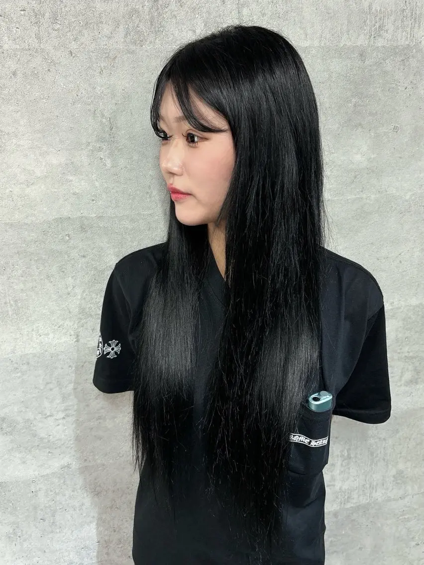 ロング ヘアカラー エクステ 外れにくいエク💚 EST梅田TAKIのヘアスタイル