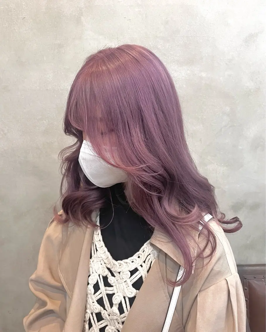 ロング カラー ヘアアレンジ ヘアカラー 【ピンク/韓国ヘア/ ヘアセット】亜海のヘアスタイル