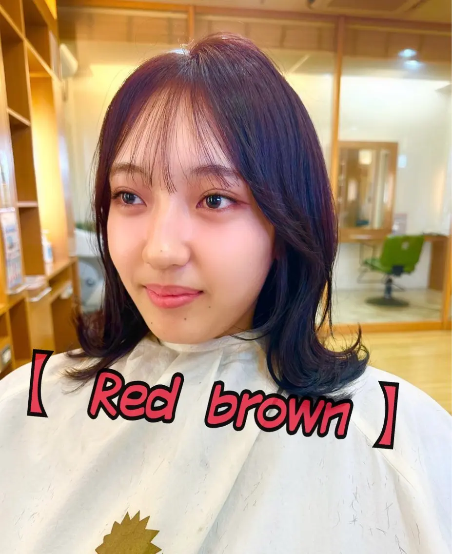ミディアム レッドブラウン ペッツ本店 スタイリスト増田ゆきのヘアスタイル