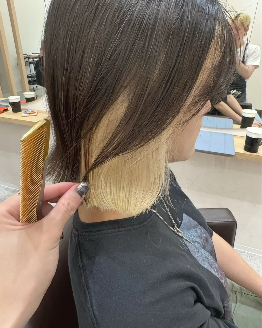 ショート カラー インナーカラー ヘアカラー トリートメント ケアブリーチ GiseLゆうたのヘアスタイル