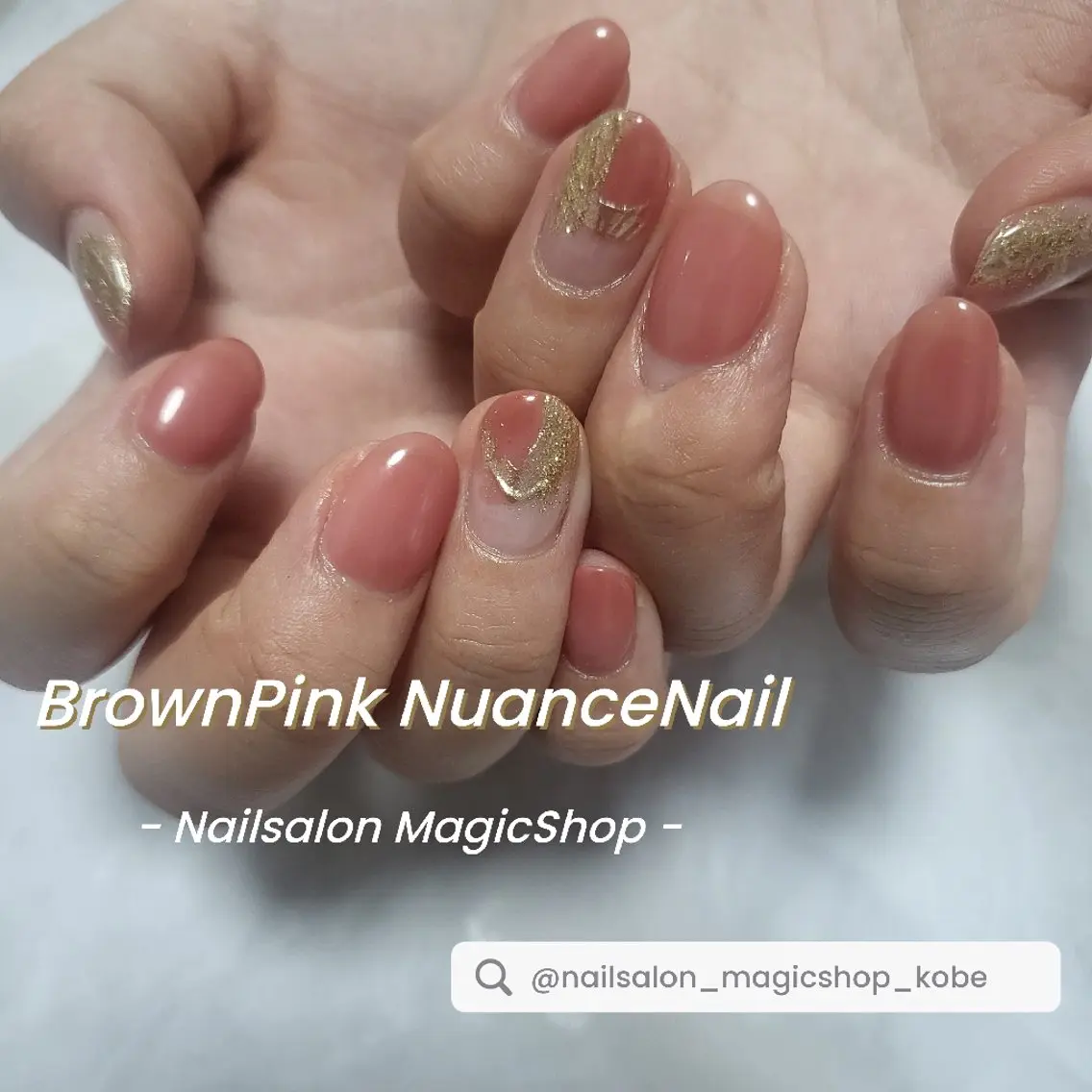 ネイル アートネイル ジェルネイル ゴールド ラメ(グリッター) ミラーネイル ハンドネイル Nailsalon MagicShopのネイルデザイン