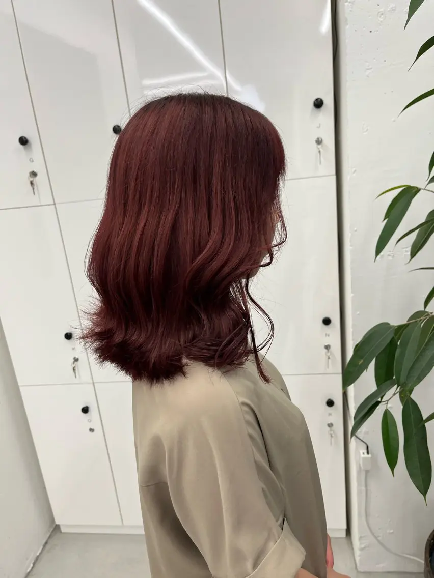ミディアム カラー レッドカラー 🫧‪Ameri🫧 Emma ecoleのヘアスタイル