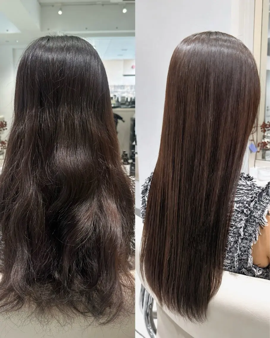 セミロング カット 縮毛矯正 ヘッドスパ ヘアセット 顔まわりカット/縮毛 /赤み消し/じょうのヘアスタイル