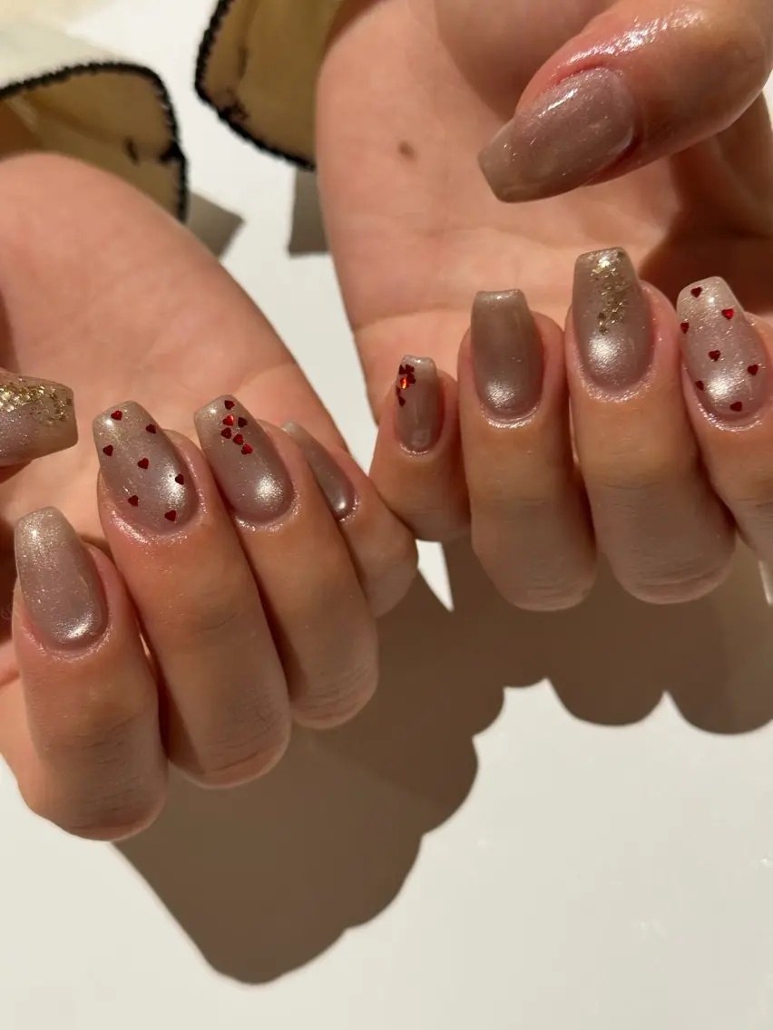 ネイル ハート マグネットネイル シンプルネイル ハンドネイル aneu. -アヌ- 💅🫧reinaのネイルデザイン
