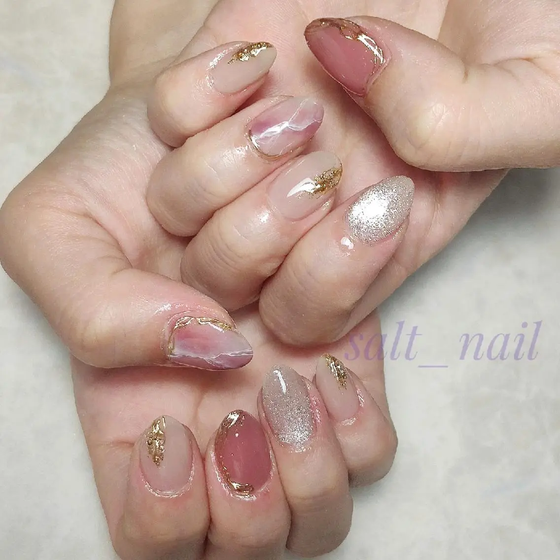 ネイル 大理石ネイル(マーブル) ハンドネイル 個人サロン saltnailのネイルデザイン