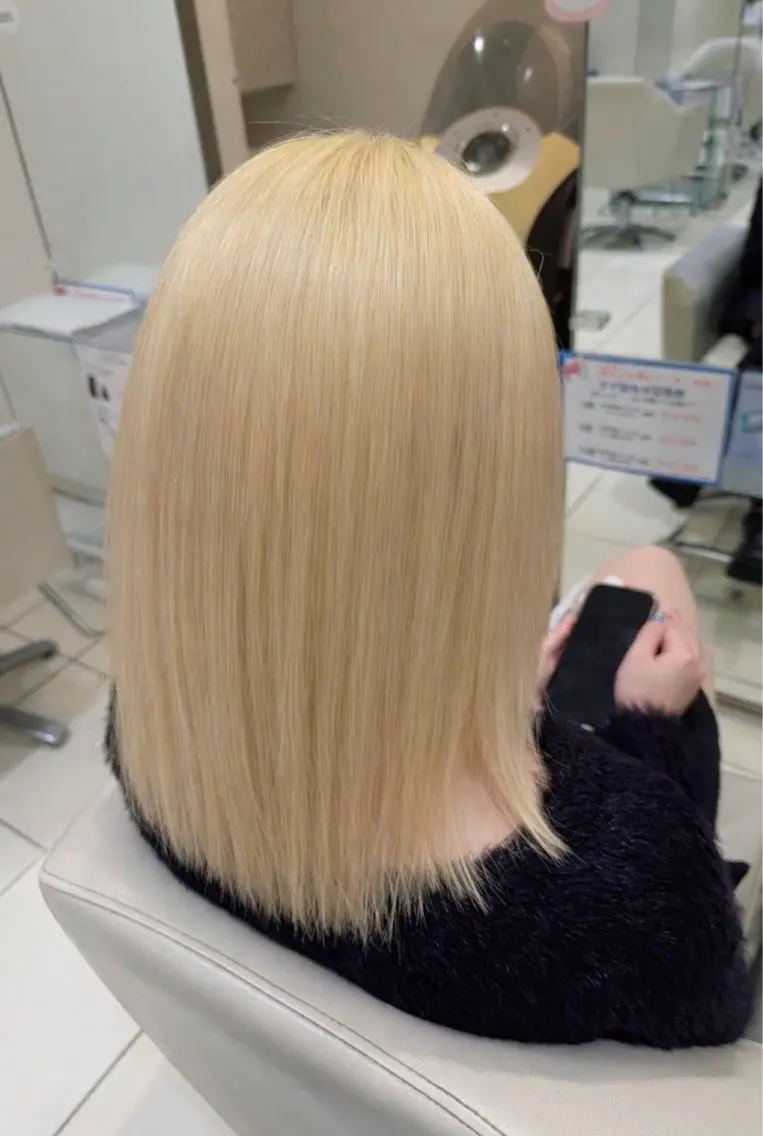 🌸人気No1🌸レディースカット✖︎ダメージレスケア2ブリーチ✖︎艶カラー✖︎Aujua トリートメント🫧の写真