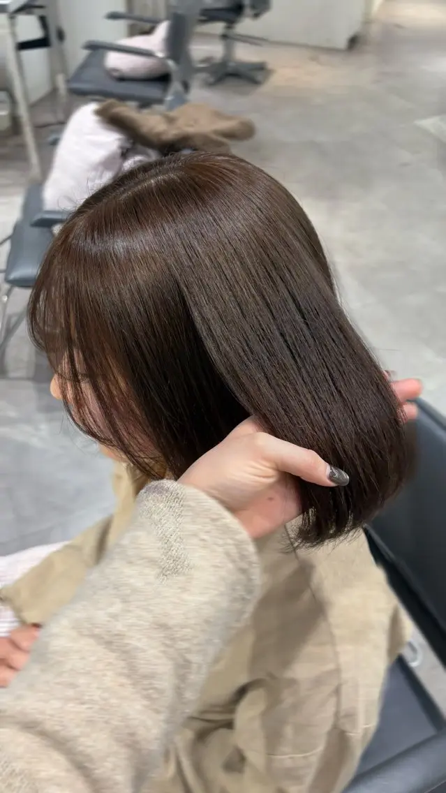 ミディアム ヘアカラー トリートメント カットモデル/渋谷 ソナのヘアスタイル