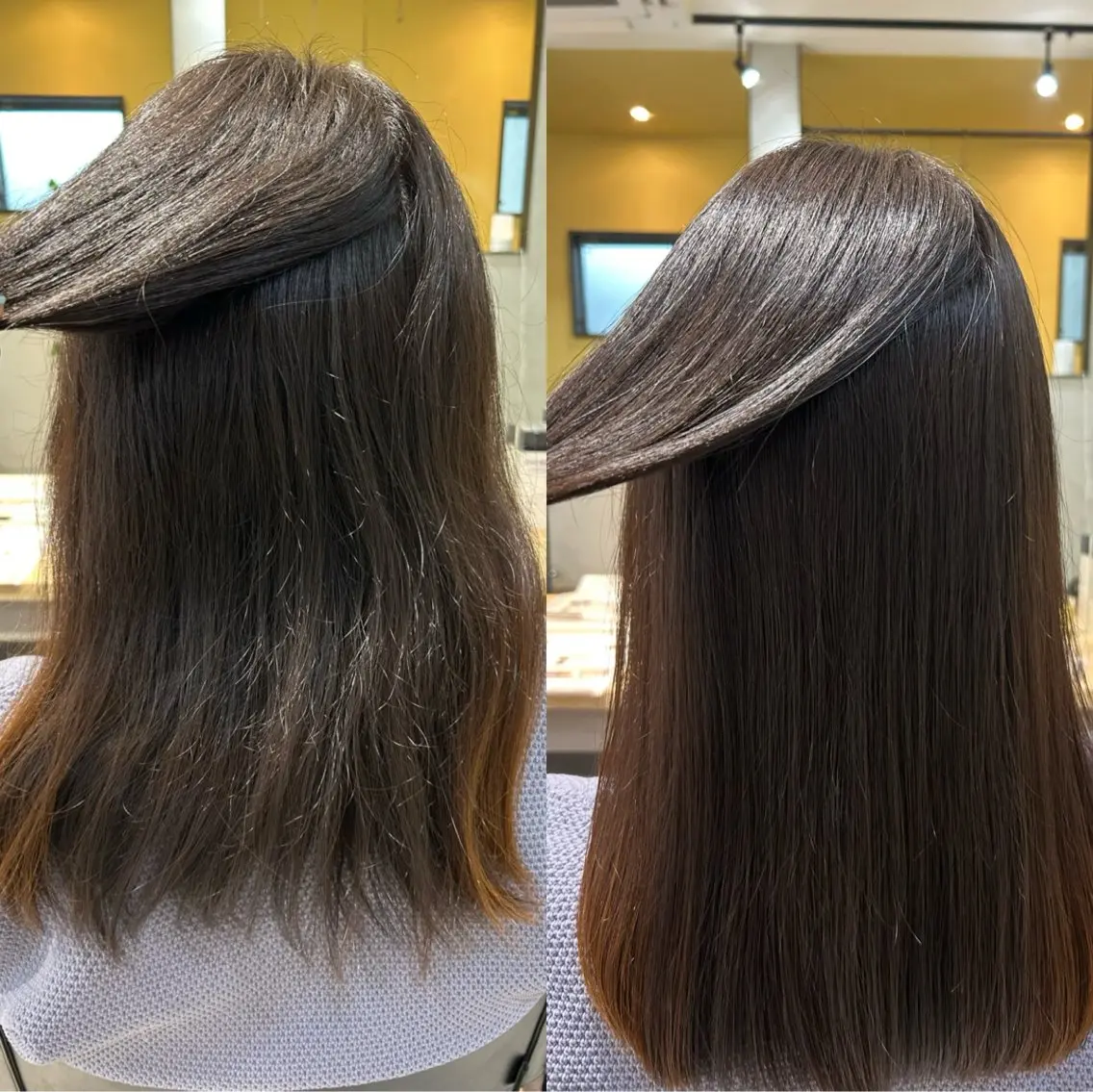 ロング パーマ カット 縮毛矯正 トリートメント hubhair レイヤー/透明感のヘアスタイル