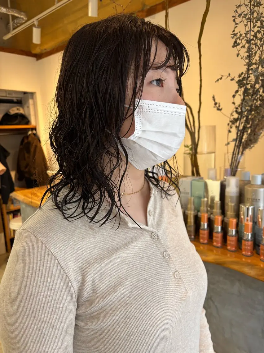 パーマ デジタルパーマ 透明感カラー🫧 高田李胡のヘアスタイル