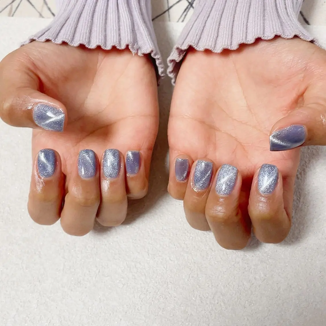 ネイル オーロラネイル ブルー フラワーネイル フットネイル フレンチネイル ハンドネイル mogunail &blowのネイルデザイン
