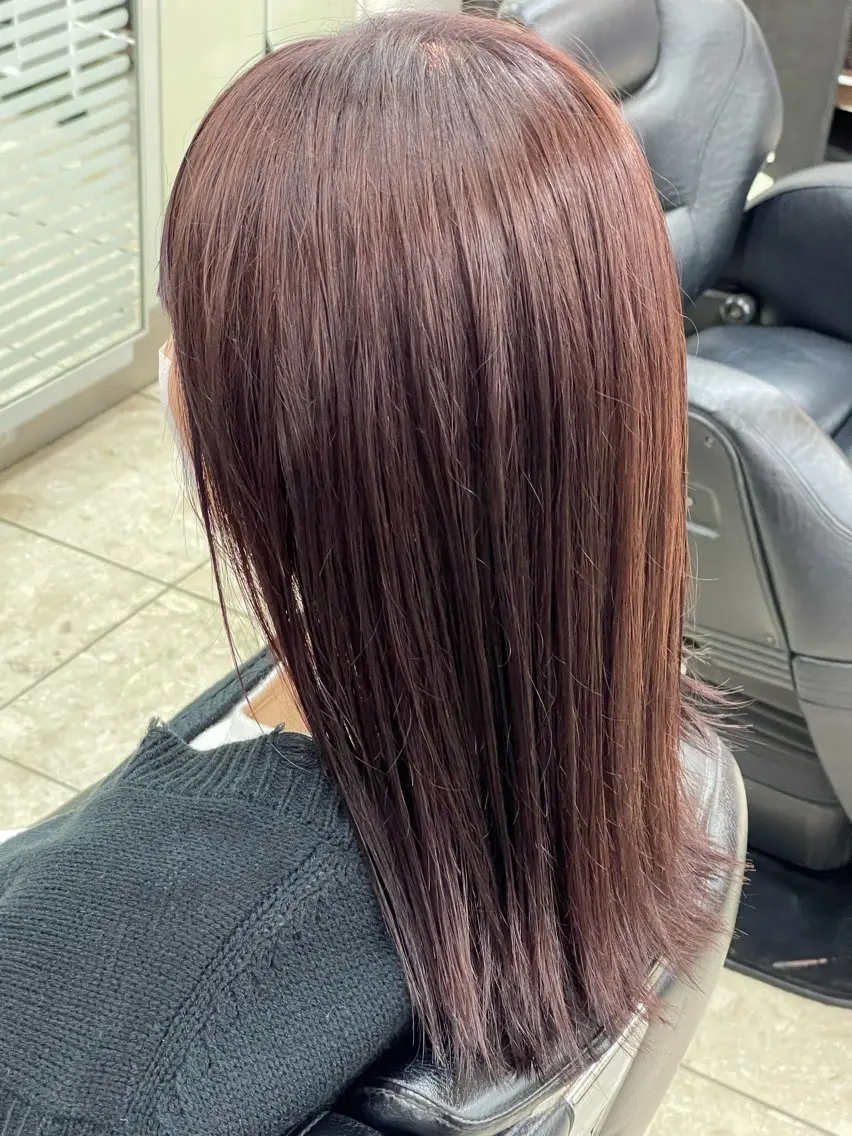 セミロング カラー ベージュカラー ブリーチ ケアブリーチ ピンクカラー ピンクベージュ ヘアカラー トリートメント ダブルカラー/ 髪質改善💎安藤のヘアスタイル