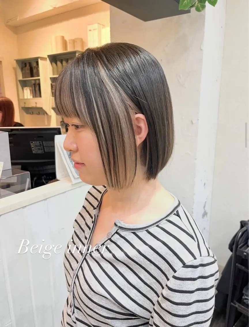 ショート カラー ミストバング ブリーチ フェイスフレーミング インナーカラー ヘアカラー トリートメント N°+aero 🤍ユメのヘアスタイル