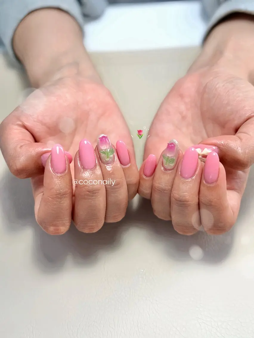 ネイル シンプルネイル 春ネイル ハンドネイル Coco Nailのネイルデザイン