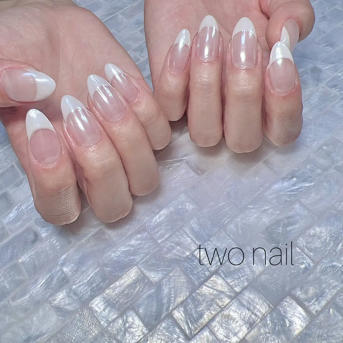 ネイル アートネイル ネイルチップ ホワイト ハンドネイル two nailのネイルデザイン