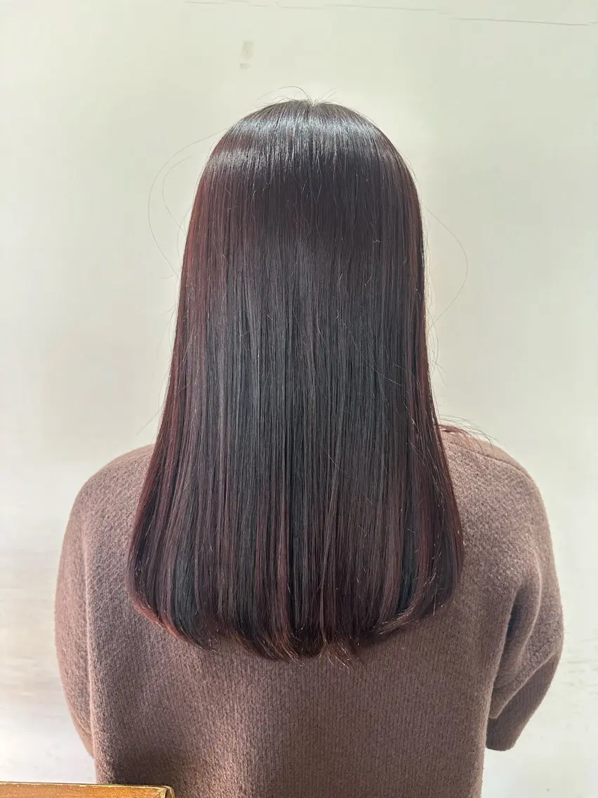 ロング カラー ブリーチ ブリーチなしカラー ピンクカラー ヘアカラー トリートメント いまじゅく あおいのヘアスタイル