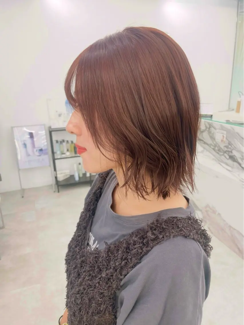 ミディアム カラー ヘアアレンジ ヘアカラー トリートメント 【Sweep】おじま のぞみのヘアスタイル