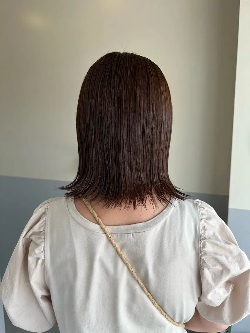【岡崎/ブリーチなし/透明感カラー】透明感ワンカラー+シャンプーブロー🫧の写真