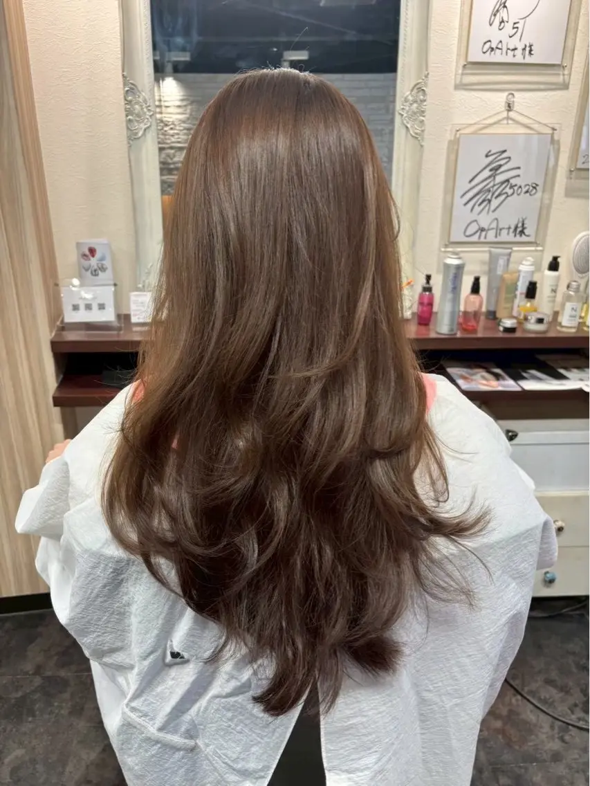 ロング カラー ヘアアレンジ ブラウンカラー 透明感カラー ヘアカラー 梅野 巧成のヘアスタイル