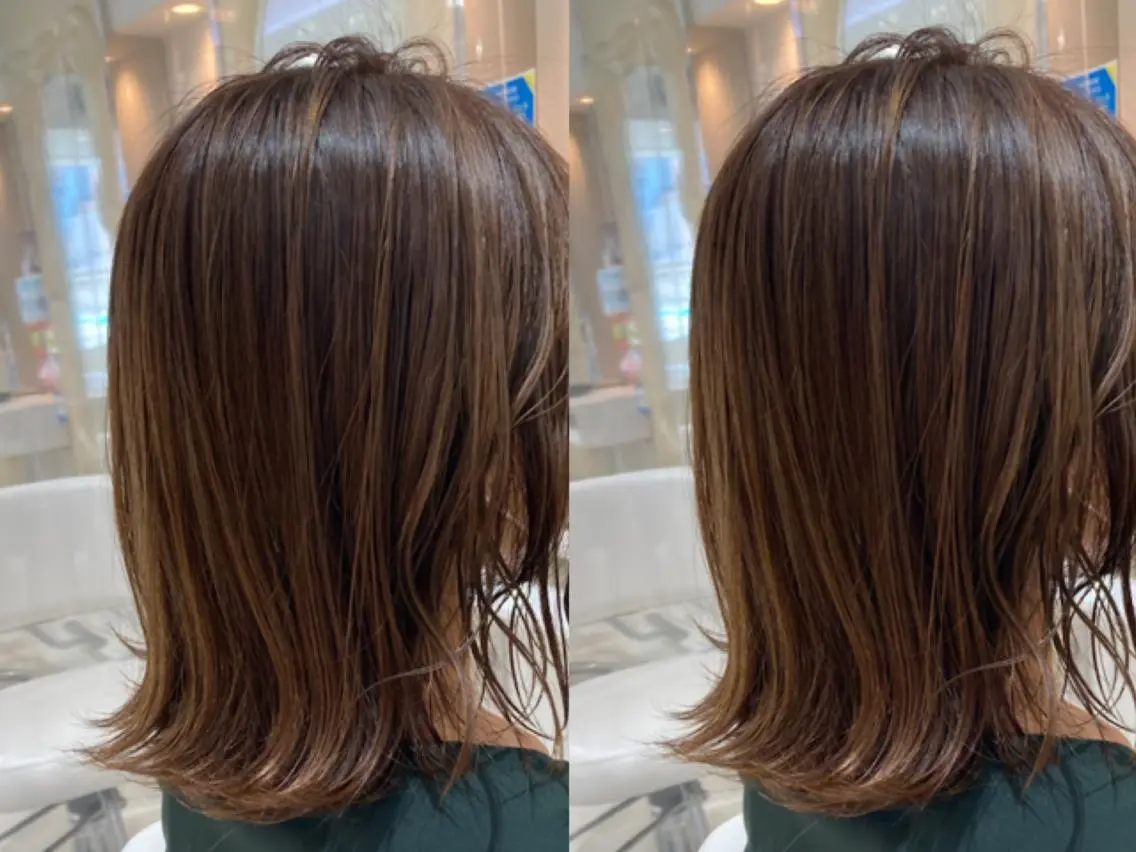 ミディアム カラー 田中 あかねのヘアスタイル