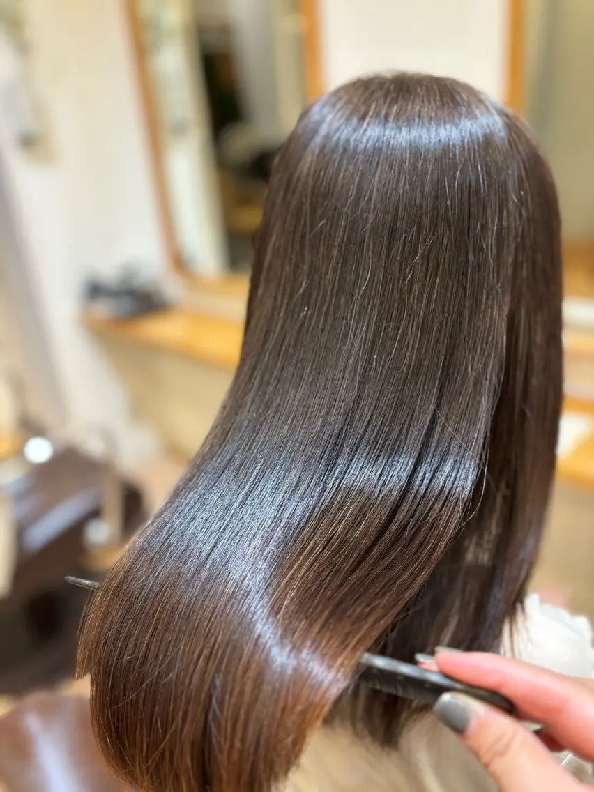 ロング 髪質改善 トリートメント すなが/ハイライト モデル募集中のヘアスタイル