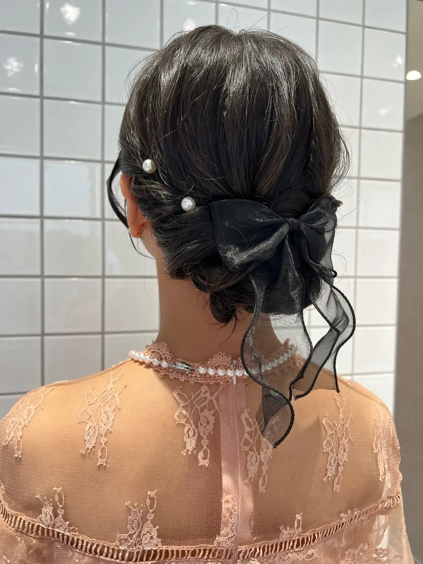セミロング ヘアアレンジ ヘアセット 新宿color🐝 AYAKA🌈💖のヘアスタイル
