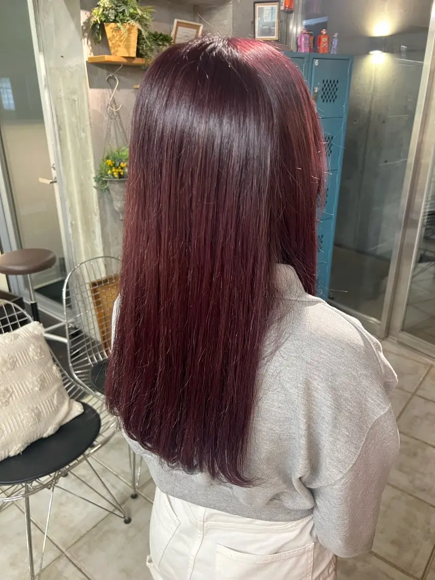 ロング カラー ブリーチ ダブルカラー ブリーチなしカラー ピンクカラー ヘアカラー 土田かほ/本日🈳 透明感カラー🍃のヘアスタイル