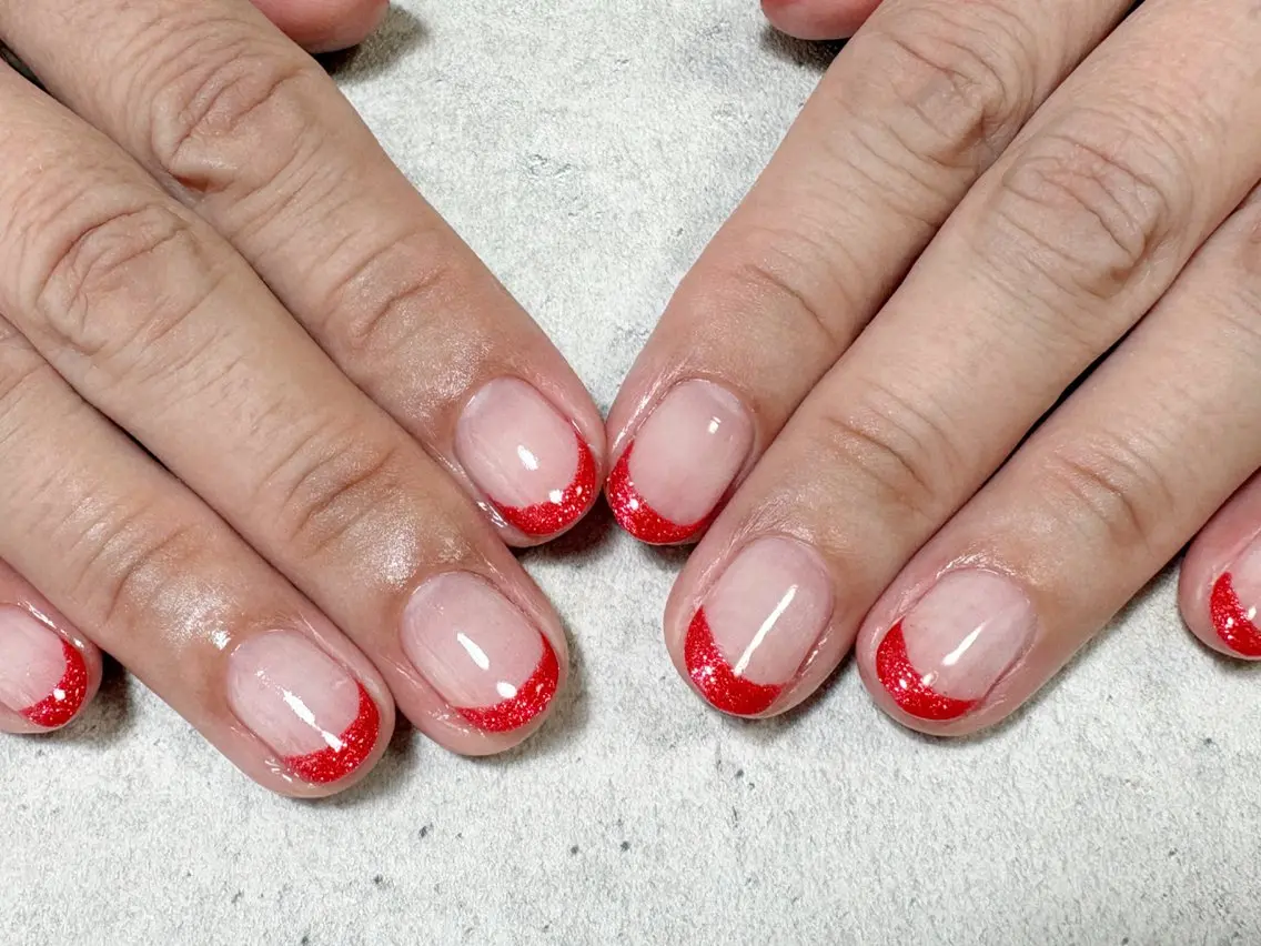 ネイル フレンチネイル ラメ(グリッター) gypso.267 🌷SETO🌷のネイルデザイン