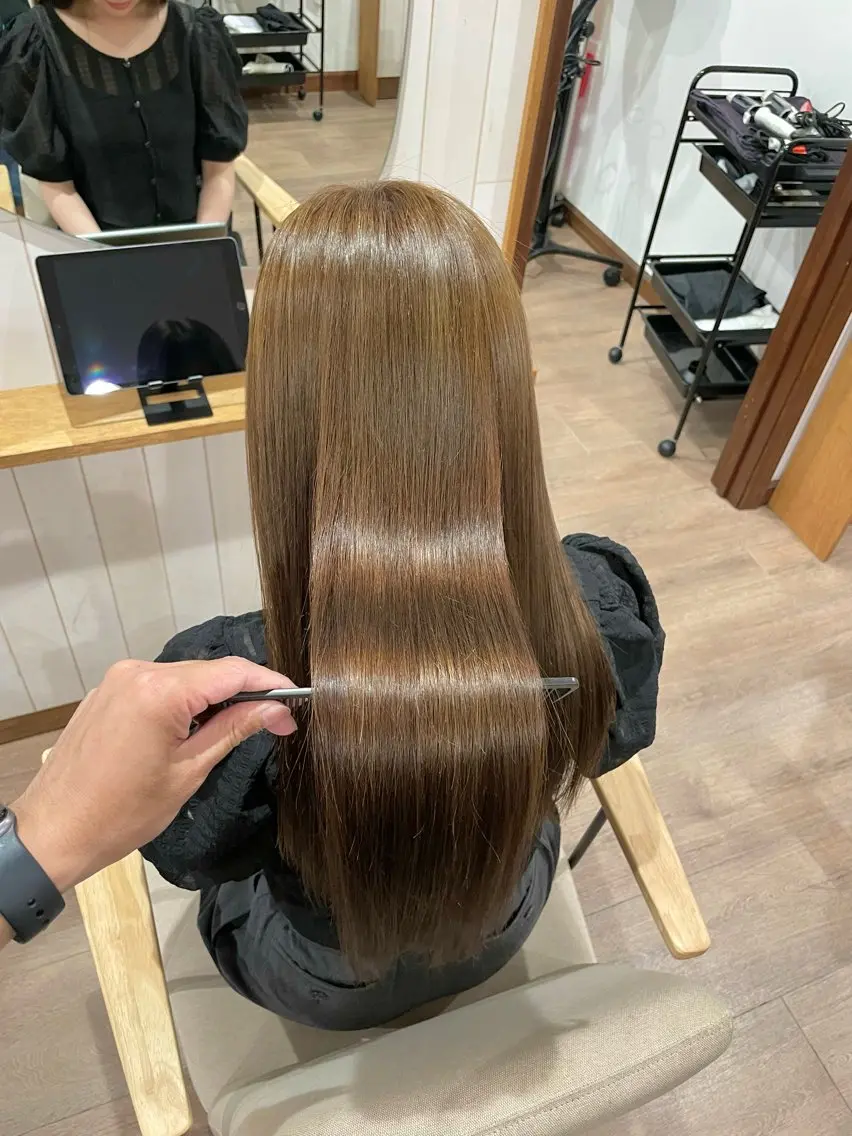 【✨オススメメニュー✨】カット+髪質改善カラー+髪質改善生ケラチントリートメント💎の写真