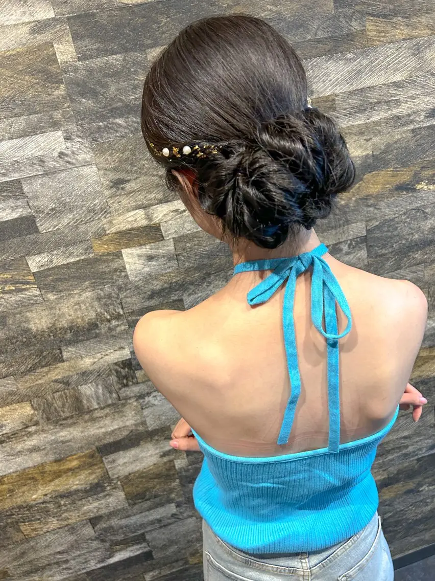 ロング ヘアアレンジ 結婚式・ブライダル ヘアセット SHANTi 飯塚 ヘアセット/髪質改善のヘアスタイル