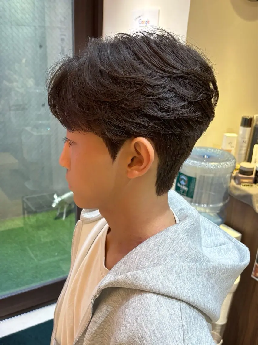 ショート パーマ メンズ カット パーマ カルマパーマ韓国ヘア shiryuのヘアスタイル