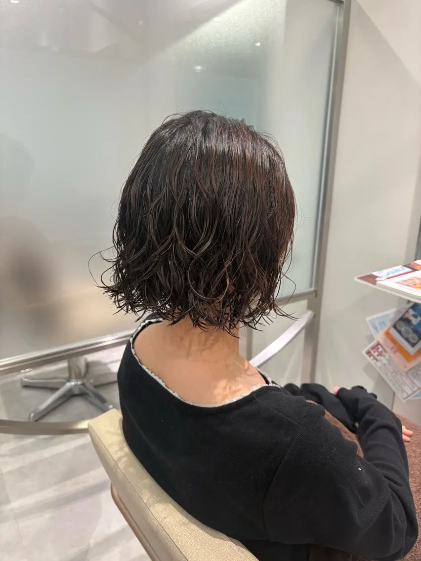 ミディアム パーマ カット パーマ 小川 夏生のヘアスタイル