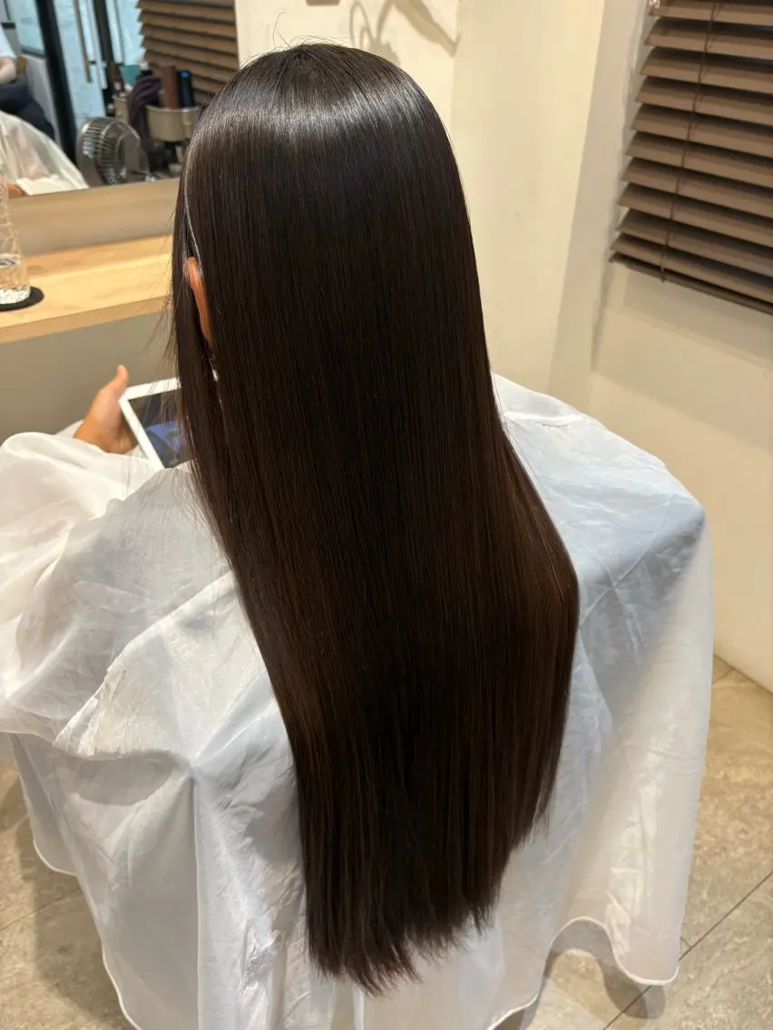 ロング カット 縮毛矯正 トリートメント 南雲 由麻のヘアスタイル