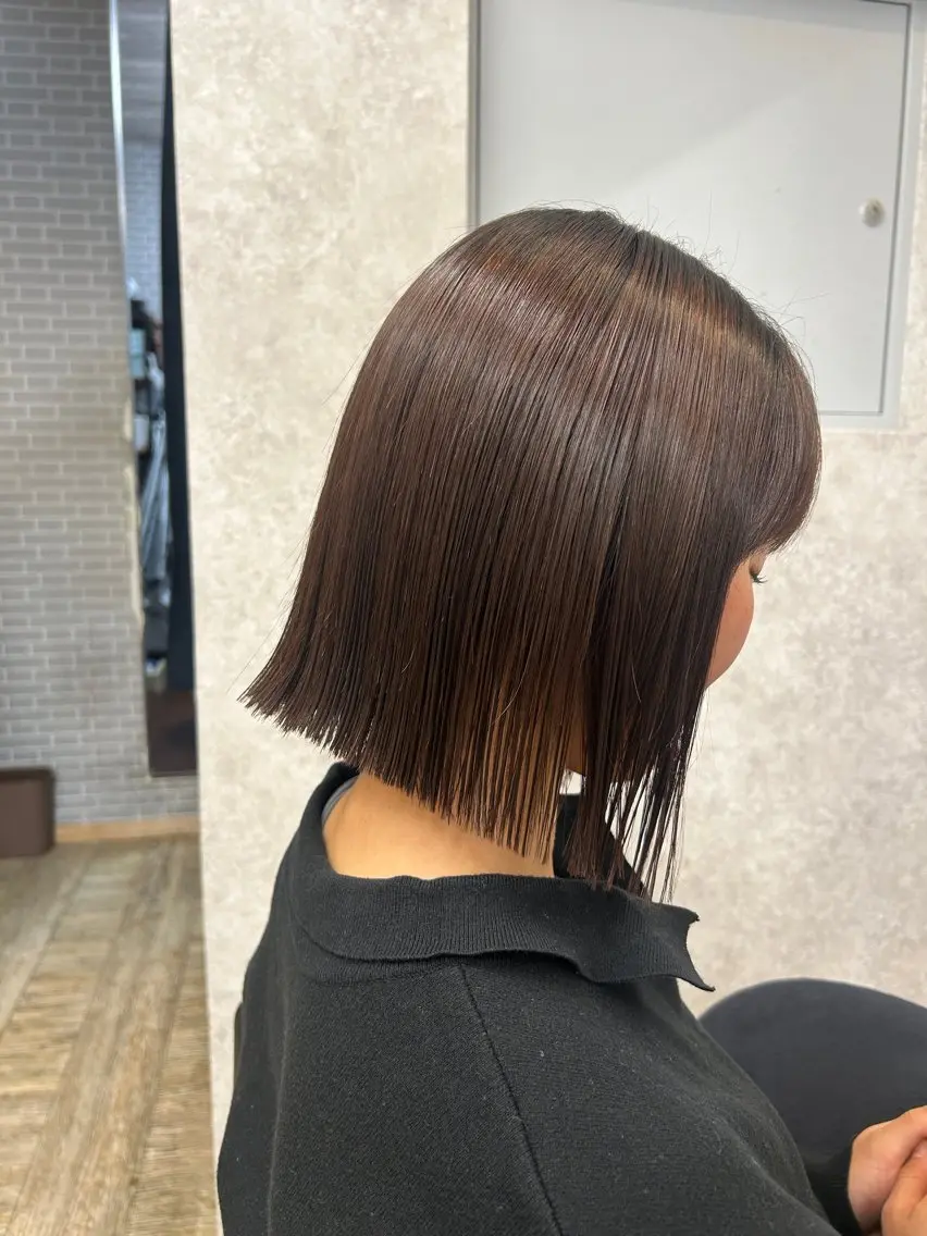 ミディアム パーマ カット 縮毛矯正 トリートメント 🌻柳谷 心渚🌻のヘアスタイル