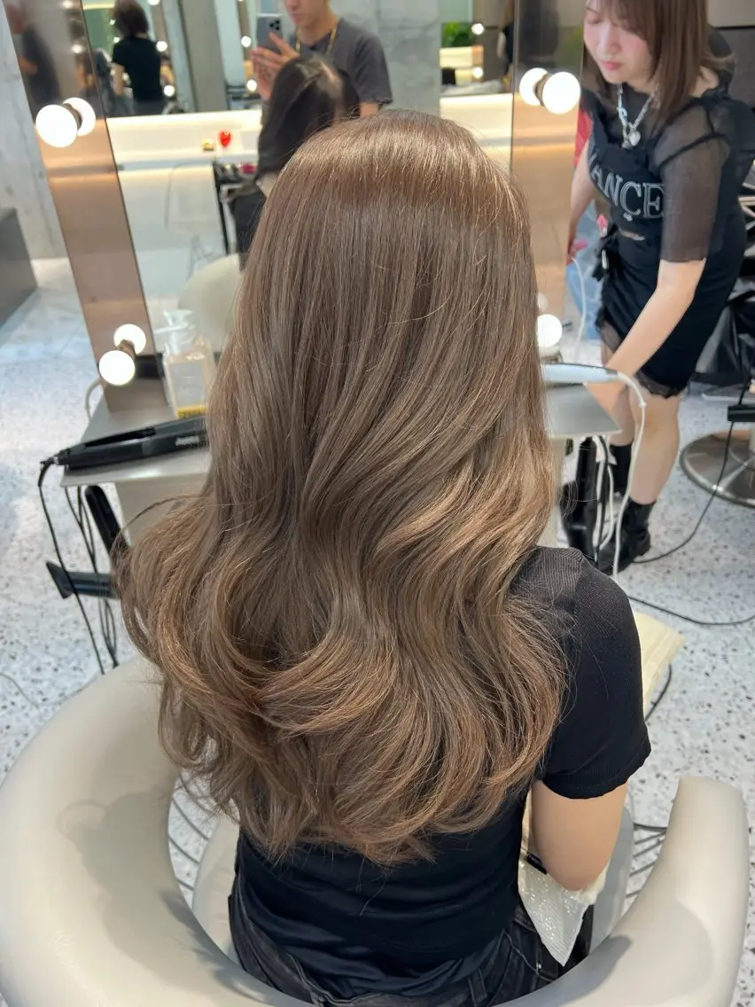 ロング カット ヘアカラー トリートメント 博多ベージュ 🐻松井傑のヘアスタイル