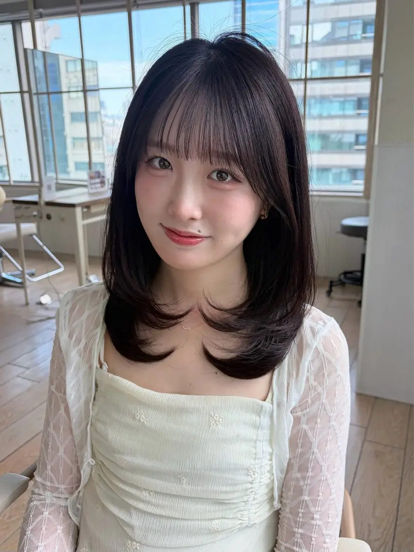 ミディアム ヘアカラー 似合わせカット⌇ヘア セット⌇A i🤍のヘアスタイル
