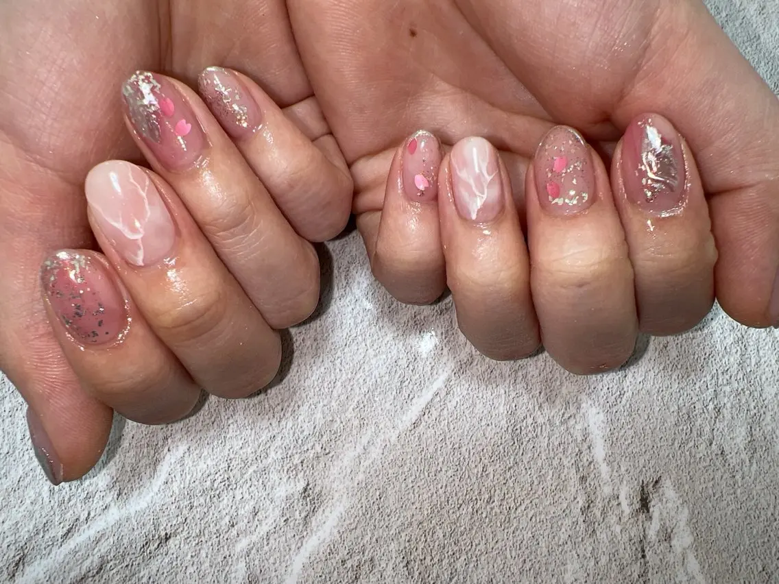 ネイル 桜ネイル ニュアンスネイル coco nailのネイルデザイン