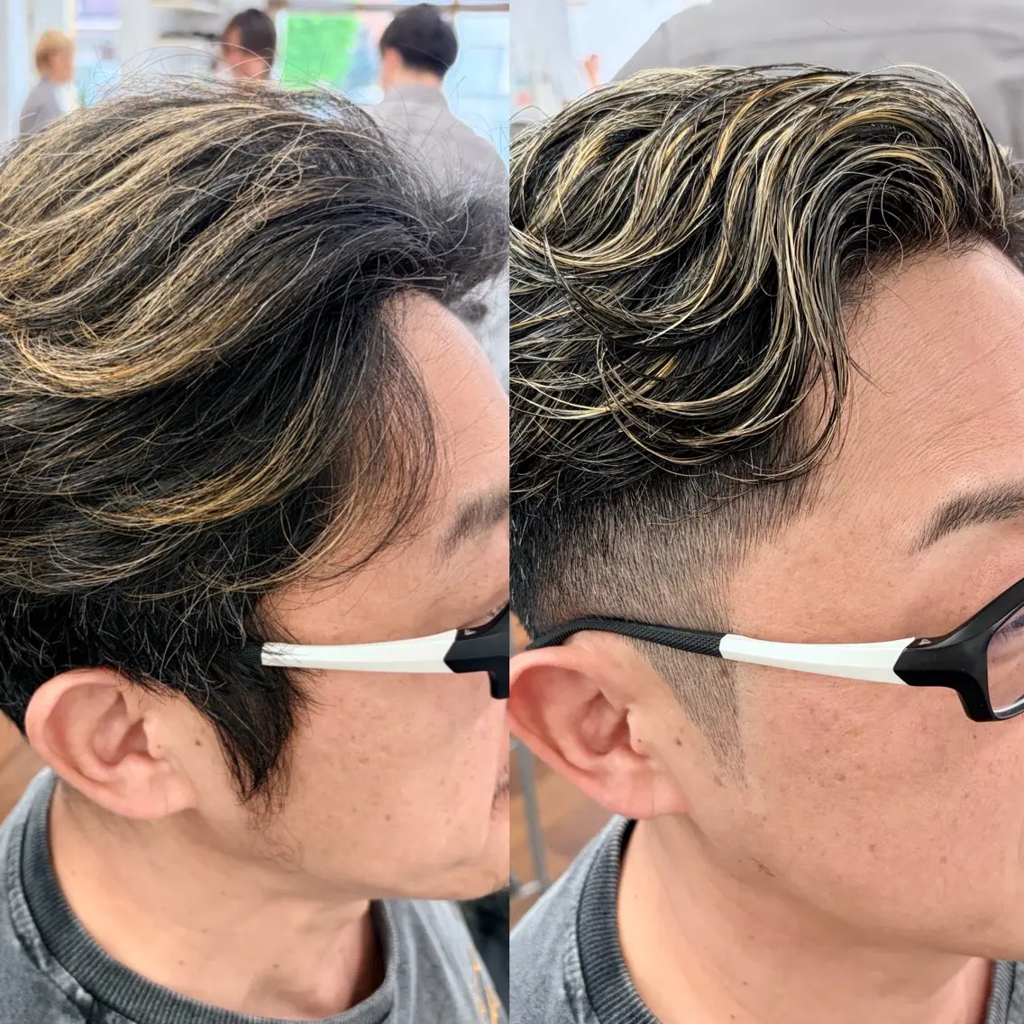 パーマ メンズ メンズメッシュ ヘアカラー 本橋 琴実のヘアスタイル