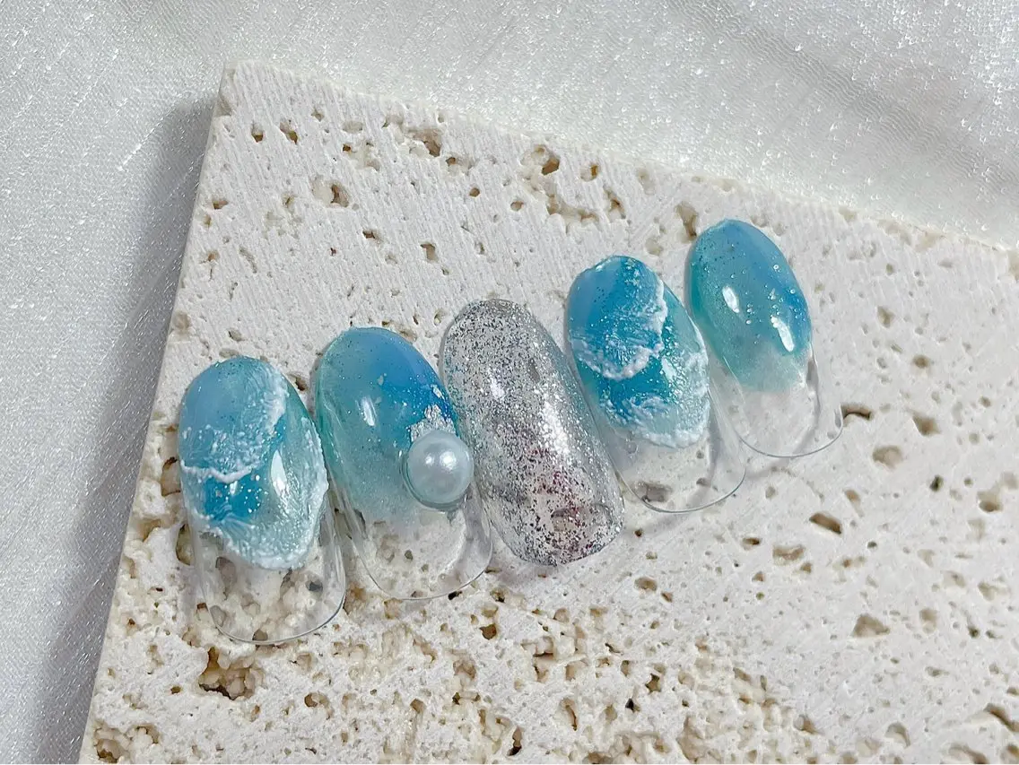 ネイル ジェルネイル オフィスネイル パラジェル 夏ネイル ハンドネイル kiki nail &brow二子玉川のネイルデザイン