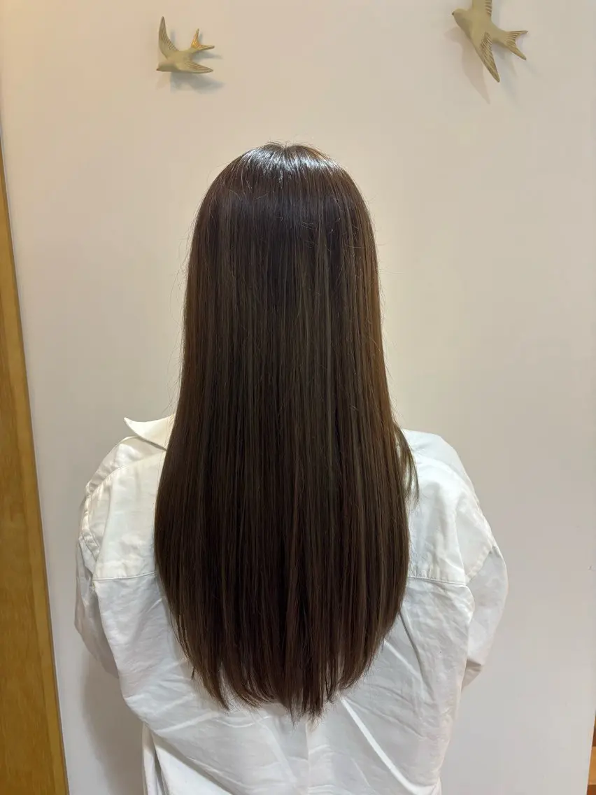 ロング 顔周りカット 韓国風ヘア レイヤーカット キクチ アミのヘアスタイル
