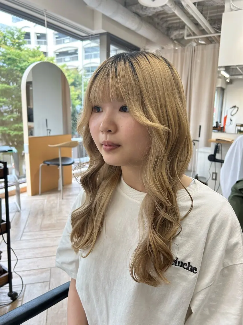 ロング 新潟/万代/レイヤー 韓国風/明間未来のヘアスタイル