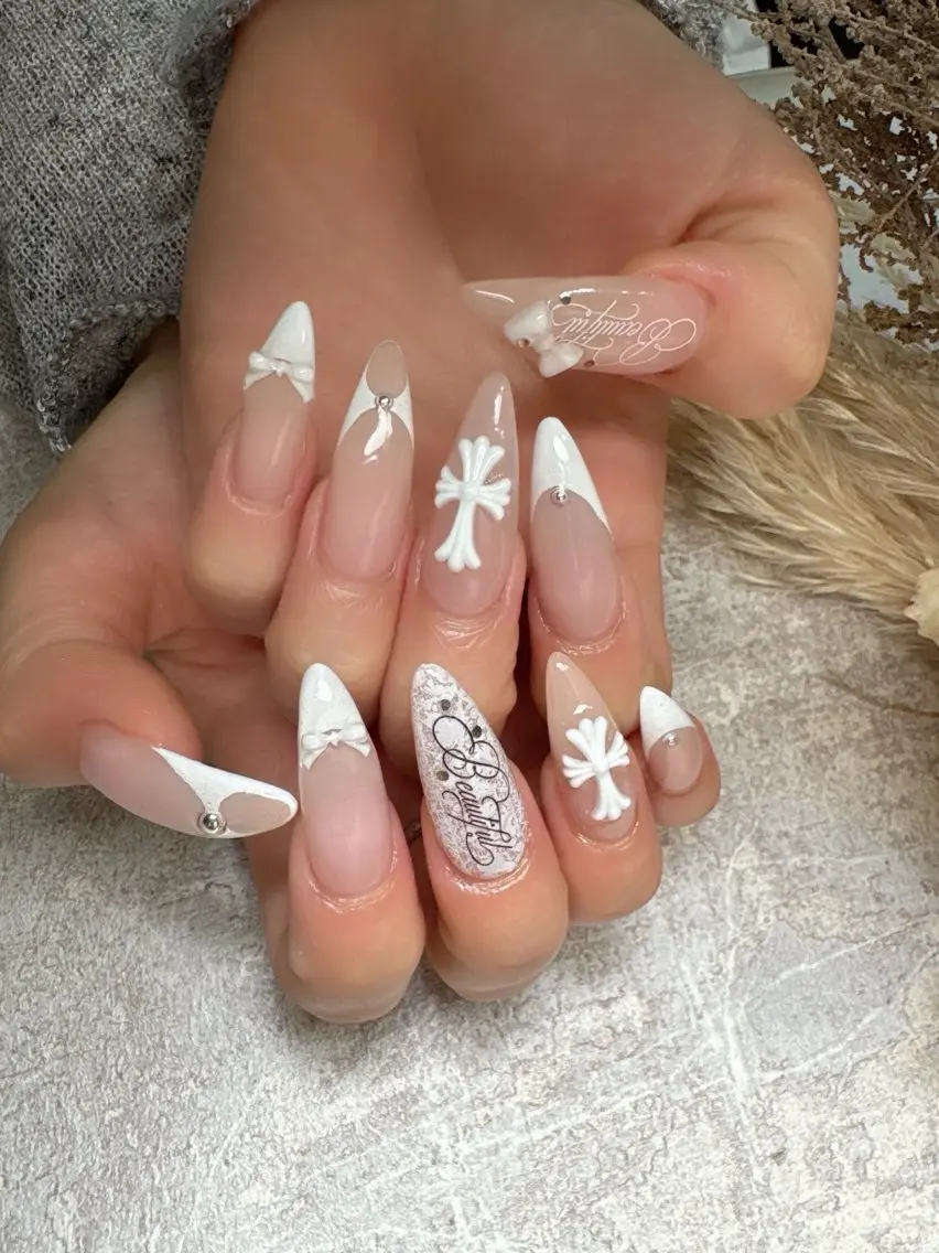 ネイル ジェルネイル レース 持ち込み ニュアンスネイル オフィスネイル Pooky nailsのネイルデザイン