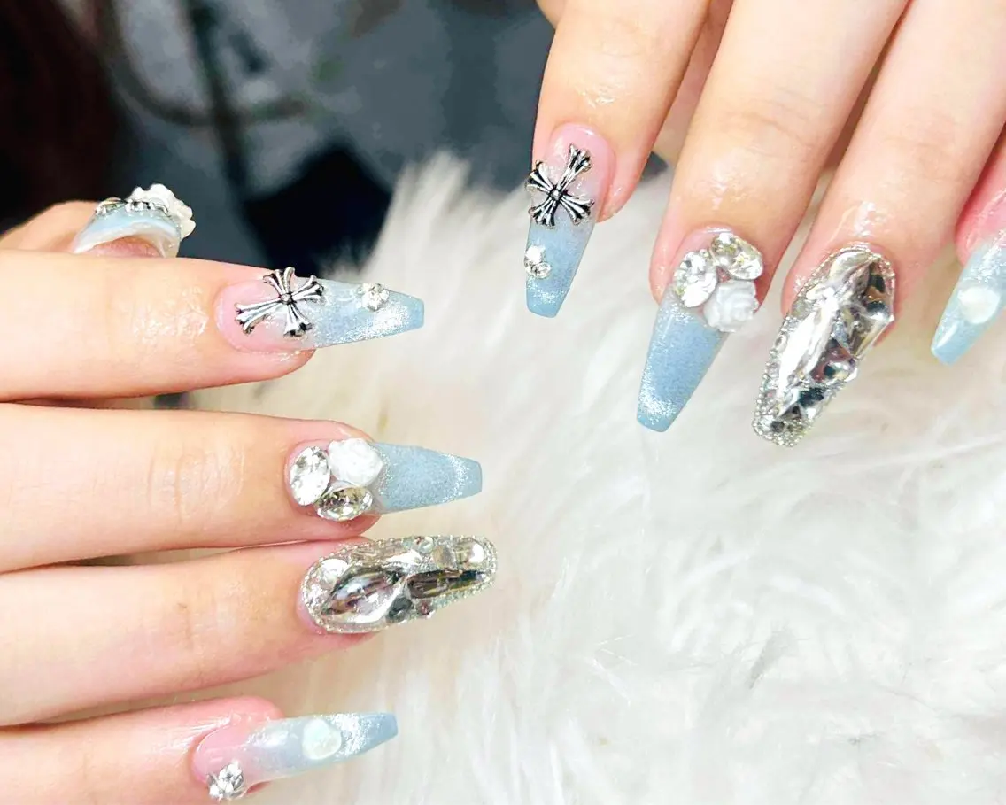 ネイル チークネイル 長さ出し フラッシュネイル フレンチネイル グラデーション ハンドネイル AN NAIL SALONのネイルデザイン