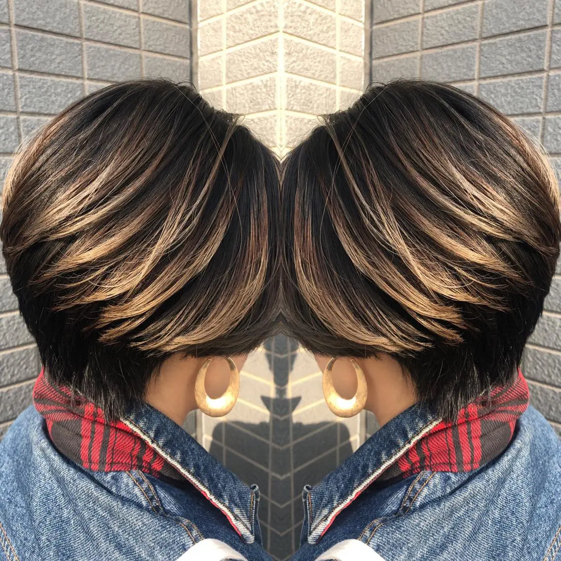 ショート カラー ハンサムショート バレイヤージュ レイヤーカット ショートヘア 似合わせ レイヤー須川のヘアスタイル